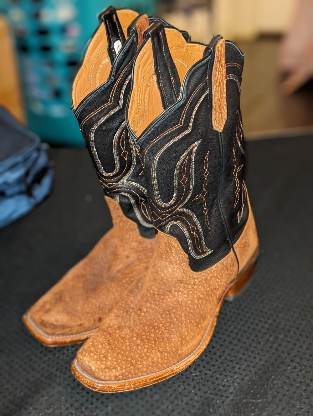 Lucchese Capybara Exotic Boots Mens 9 D Carpincho Black Shaft Rare + Bag
